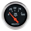 2-1/16" OIL PRESSURE, 0-100 PSI, DESIGNER BLACK